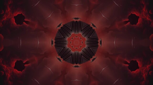 infernal red kaleidoscope tunnel vj loop
