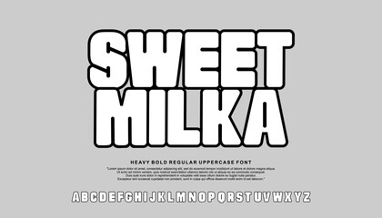 Modern Bold Heavy Font. Typography urban style alphabet fonts for fashion, sport, technology, digital, movie, logo design, vector illustration, uppercase