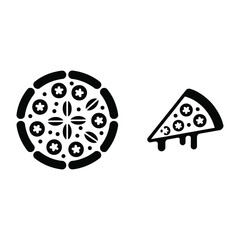 Pizza & Italian Food Vector, Silhouette, Illustration