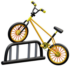 Obraz premium 3d icon sport illustration bmx bike bicycle cycling extreme sport recreation perfect for sports apps, game design, web graphics, and digital marketing materials