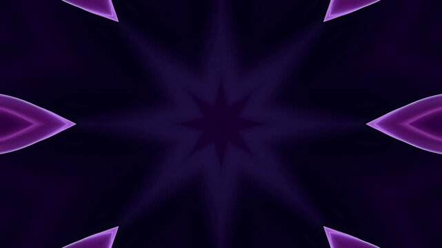 glowing violet star mandala kaleidoscope loop