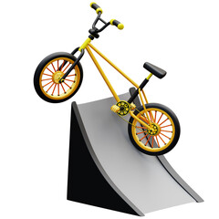 Obraz premium 3d icon sport illustration bmx bike ramp stunt freestyle suitable for sports event promotions, youth marketing, and active lifestyle content