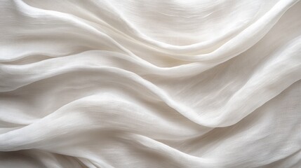 Obraz premium Elegant white fabric texture with beautiful wavy pattern for luxurious textile designs.