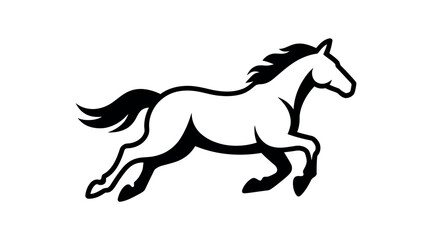 Obraz premium Majestic horse gallops with flowing mane and tail against a clean white background