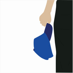  hands holding baseball cap. vektor