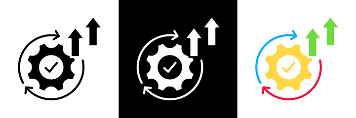 Continuous Improvement Icon Set Glyph vector Illustration 