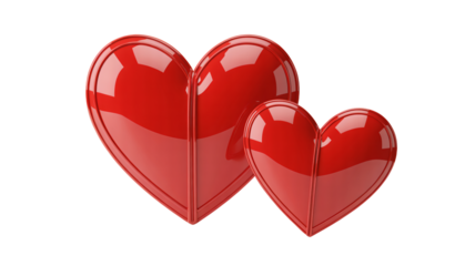 Red Heart-Shaped Jewellery Boxes in Shiny Reflective Finish with Bright Red Color for Valentines Day Gift