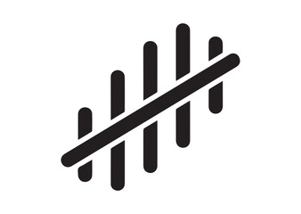 Tally marks icon, Tally marks silhouette vector