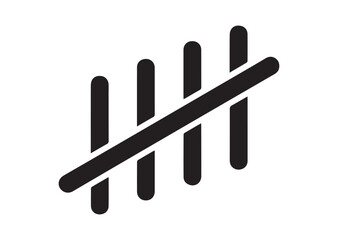 Tally marks icon, Tally marks silhouette vector