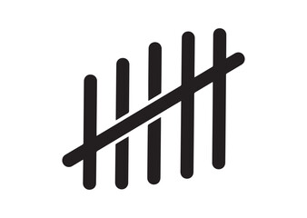 Tally marks icon, Tally marks silhouette vector