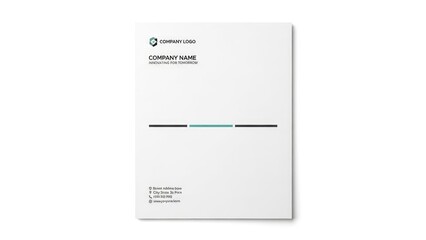 Professional and minimalist letterhead template featuring a company logo, name, and contact details, ideal for business branding and official docume...