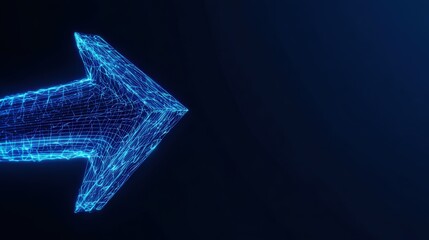 An advanced digital arrow, rendered in intricate detail, boldly points forward against a dynamic, evolving background. ..Created with Generative AI, not depicting real subjects.