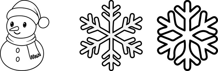Obraz premium Winter Symbol Set Mystical Winter Icons. Mystical winter symbols. Filled set of mystical winter symbols snowflake set, perfect for a winter holiday pattern or decoration design