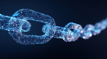 A futuristic digital blockchain connection concept, shining brightly, embodying the core of decentralized technology and secure network. ..Created with Generative AI, not depicting real subjects.