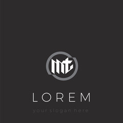Vector logo with initials MT. Initial logo for brand, trademark, and service logo design.