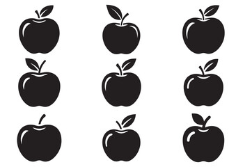 Set of Apple icon, Apple silhouette vector