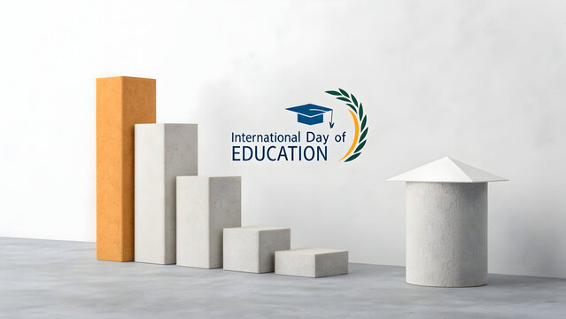 International Day of Education bar graph growth - Powered by Adobe