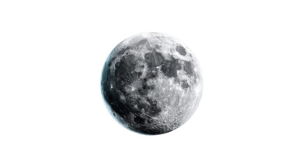 Detailed astronomical full Moon view highlighting its textured surface with visible craters and lunar maria, suitable for science education materials and space exploration documentaries.