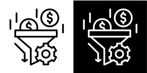 Sales Pipeline Iconset White Style Collection