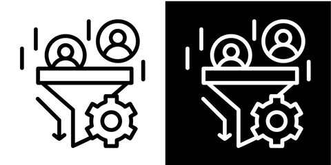 Sales Pipeline Iconset White Style Collection