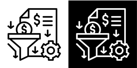 Sales Pipeline Iconset White Style Collection