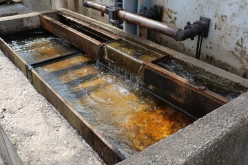 small sewage treatment plant in the ground