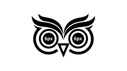 Obraz premium Stylized black and white owl logo design with geometric shapes for corporate identity