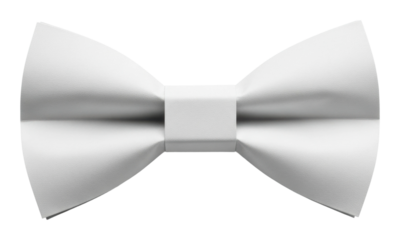 Elegant white bow tie display fashion event product isolated on transparent background
