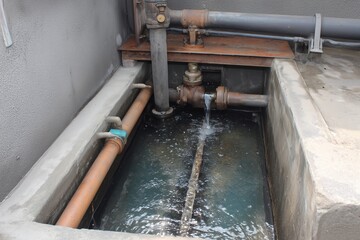 small sewage treatment plant in the ground