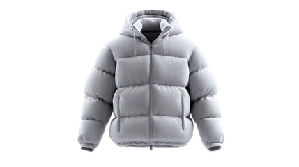 Stylish light gray hooded puffer jacket provides comfortable warmth and versatile layering for cold weather outdoor activities and contemporary casual attire