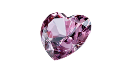 A stunning faceted pink heartshaped gemstone reflecting brilliant light and vibrant colors, perfect for Valentines Day promotions, jewelry design concepts, or romantic themed visuals