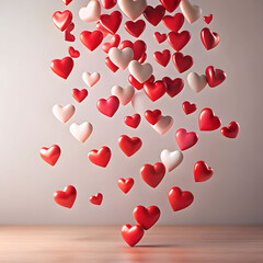 falling hearts a romantic valentines day design