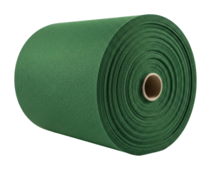 Crafting with green fabric roll textile material isolated on transparent background