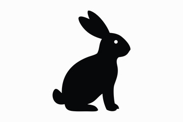 Easter bunny silhouette vector, Rabbit silhouette vector, jumping rabbit, isolated on white background
