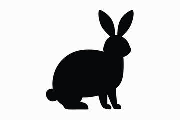 Easter bunny silhouette vector, Rabbit silhouette vector, jumping rabbit, isolated on white background