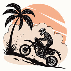 silhouette of a man on a motorcycle
