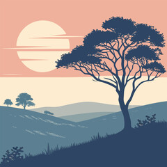 landscape with trees