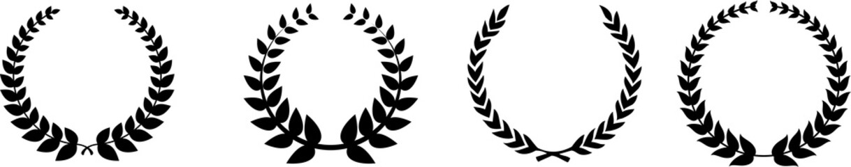 Laurel Wreath Frame  Set  laurel wreath set, winner wreath, black laurel wreath from leaves on...