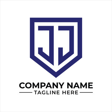 Shield logo with initial letters jj, a strong and modern brand identity concept