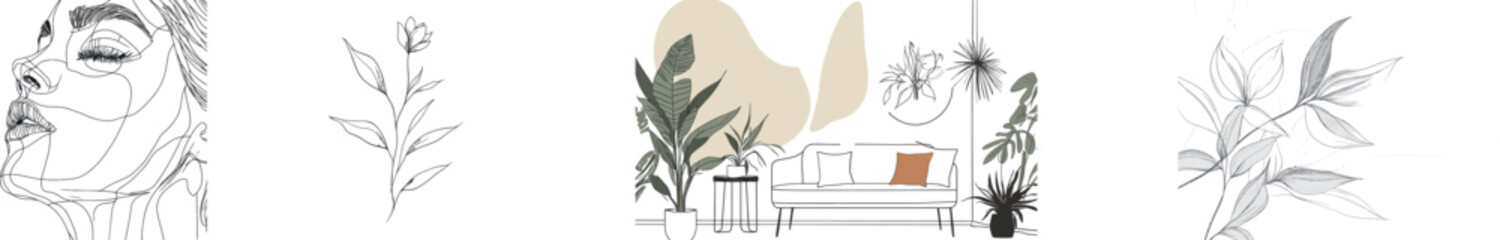 A hand-drawn modern art piece showcases a jar of honey and a jar of jam, both illustrated in a continuous line style