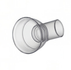 Closeup asthma spacer isolated on white