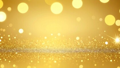 パーティや結婚式イメージ　金色のキラキラ高級感正月背景と丸ボケが輝く華やかな光景	