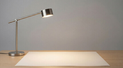 Desk Lamp Spotlight on Blank Surface for Product Placement, Copy Space Mockup