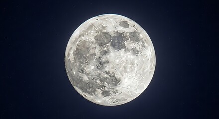Full moon in dark night sky.