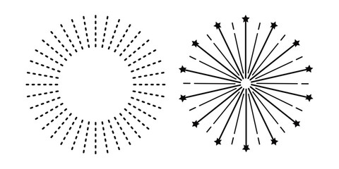 Stunning Black and White Fireworks Burst Silhouette Vector Illustration, Monochrome fireworks explosion set white black 