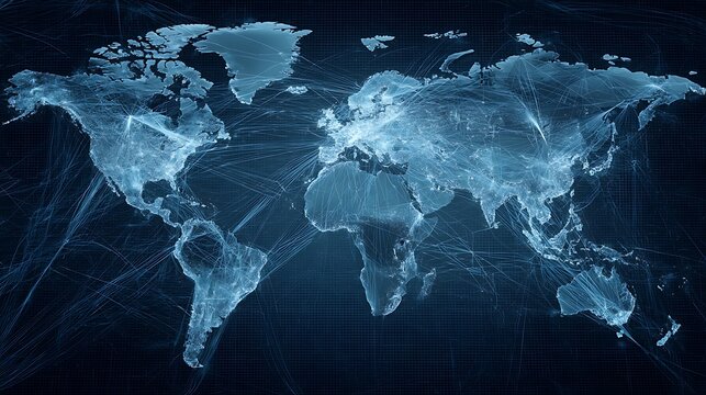 lobal infrastructure connections shown in a clean map style.