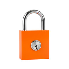 Naklejka premium Orange Padlock: Security & Safety on white background