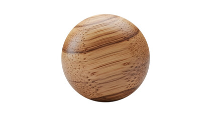 Wooden sphere texture isolated on transparent background