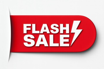 Flash sale sticker with lightning bolt
