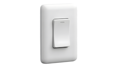 White light switch isolated on black background